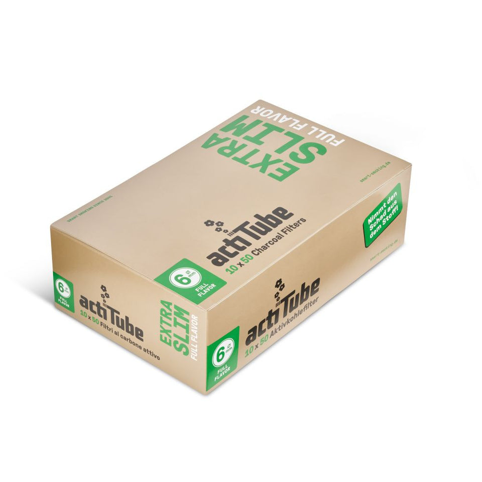 ActiTube Extra Slim Full Flavor 6 mm uhlíkové filtry, BOX 10×50 ks