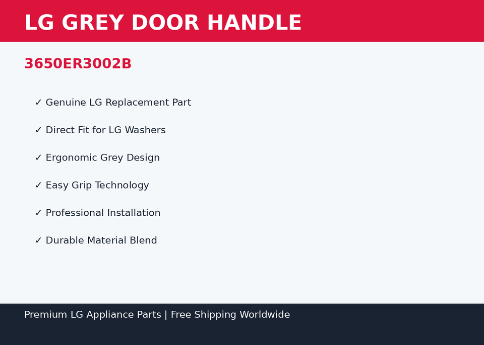 LG Grey Door Handle - Professional Product Showcase