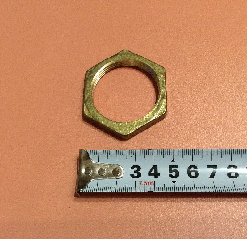 Brass hex nut with internal thread 1 1/4 