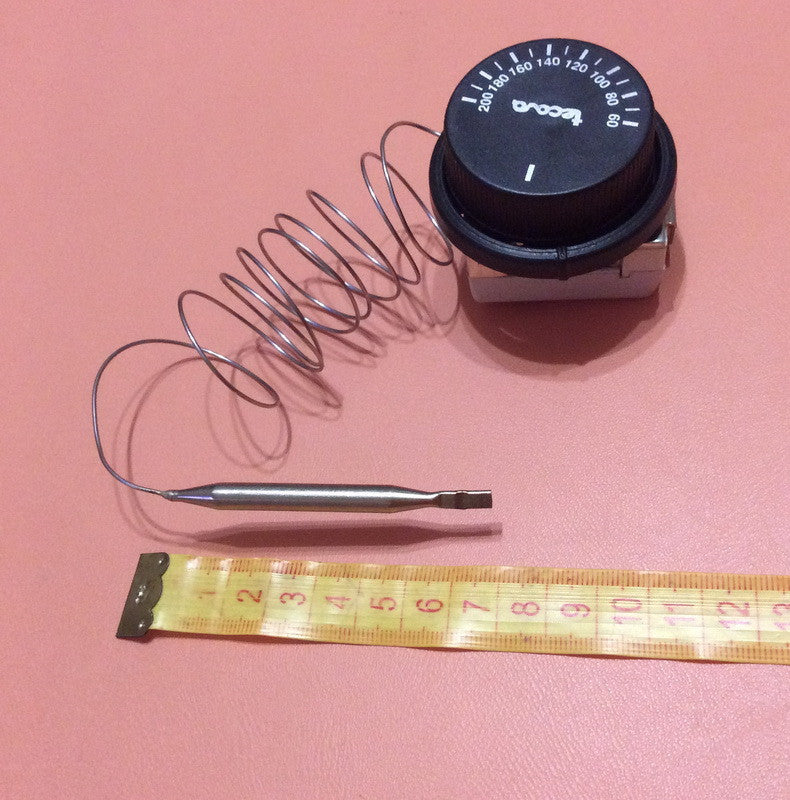 Thermostat capillary 242 NT-mechanical / Tmax = 200 ° C / 16A / 400V / L = 95cm (2 pins) Tecasa, Spain