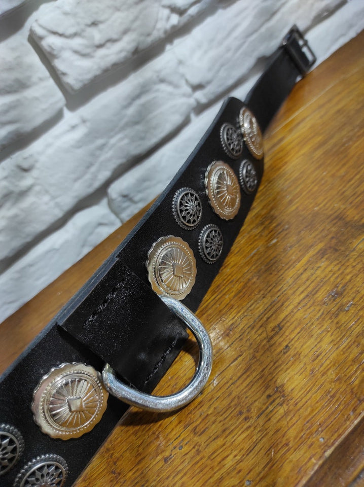 Great Collar for Cane corso in black with decorative elements. Handmade. Made with genuine belt leather