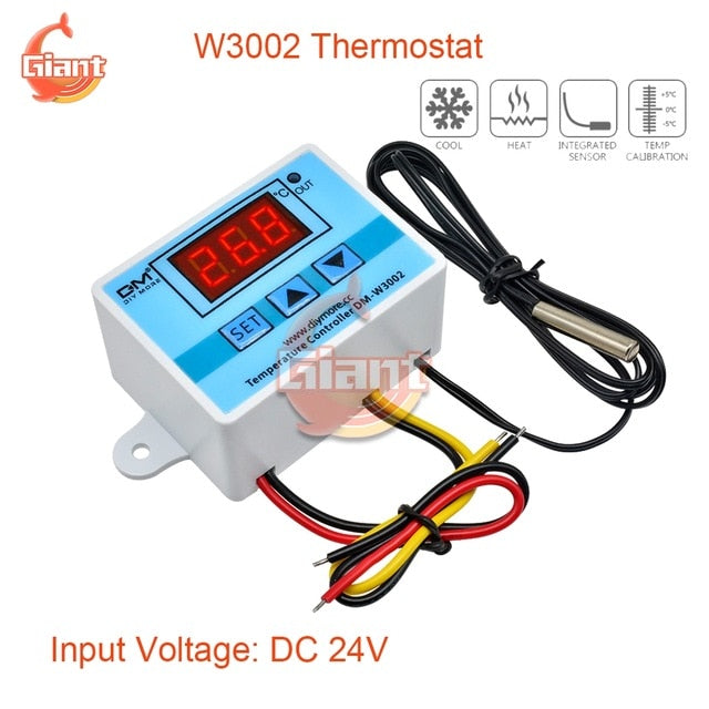 W3002 12V 24V 110V 220V LED Digital Temperature Controller Thermostat Thermoregulator Sensor Meter Fridge Water Heating Cooling