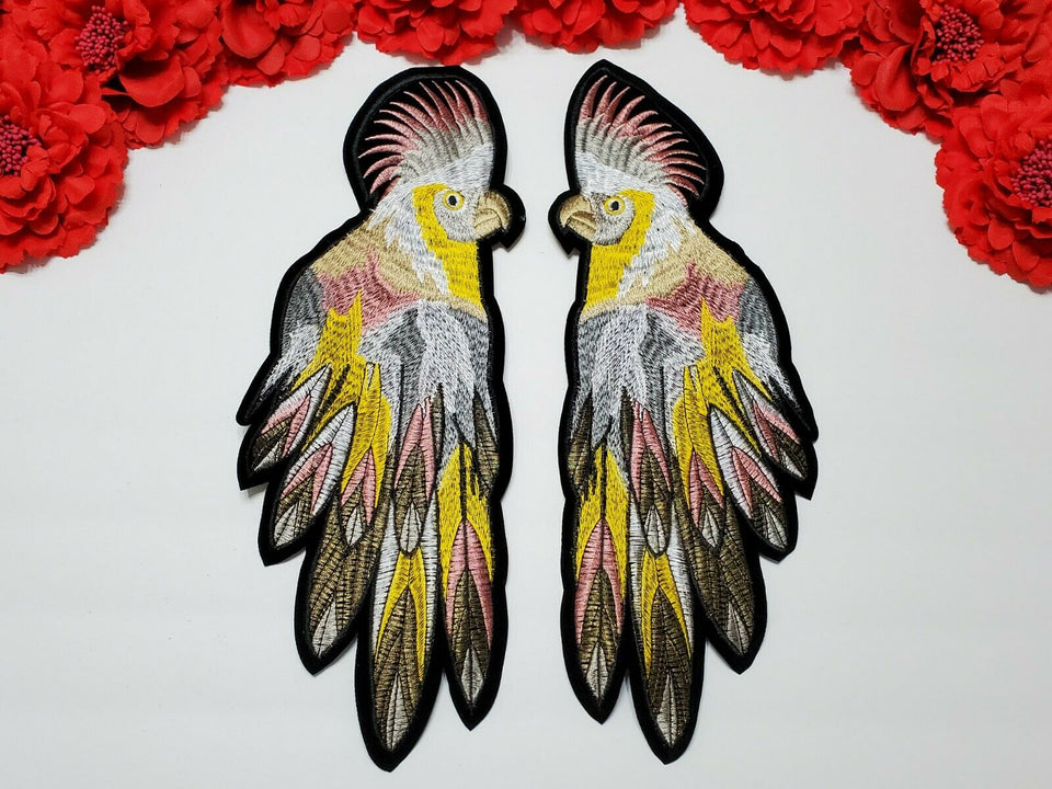  2pc/set, Bird Patches, Fashion Animal Patches, Iron On Embroidered Patches