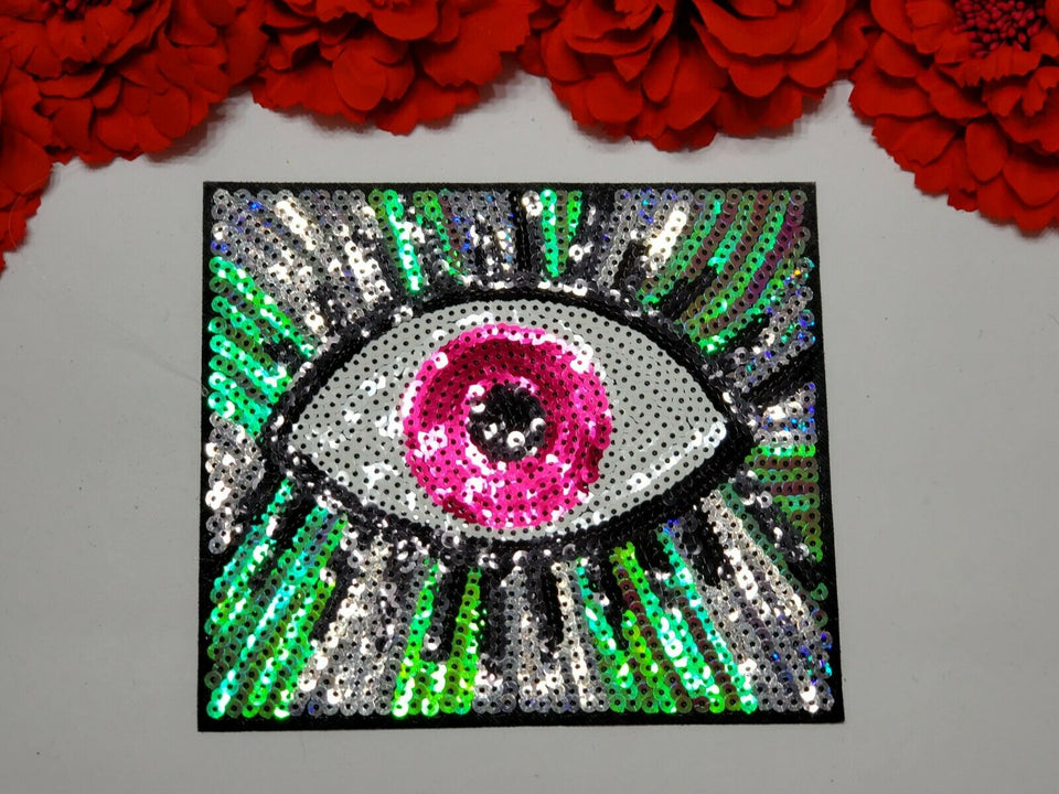  Eye Patch For Jackets, Fashion Sequin Iron On Patch