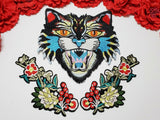  3pc/set, Large Tiger Patch, Fashion Flower Patches, Iron On Animal Patch