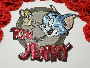  Tom And Jerry Patch, Cartoon Patch, Sequin Patch, Iron On