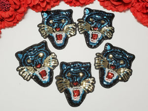  5pc/set, Small Tiger Patches, Fashion Tiger Head Patches, Iron On
