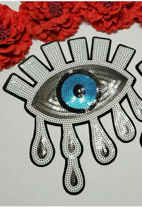  Eye Patch, Fashion Patch, Large Patch, Sequin, Iron On Patch